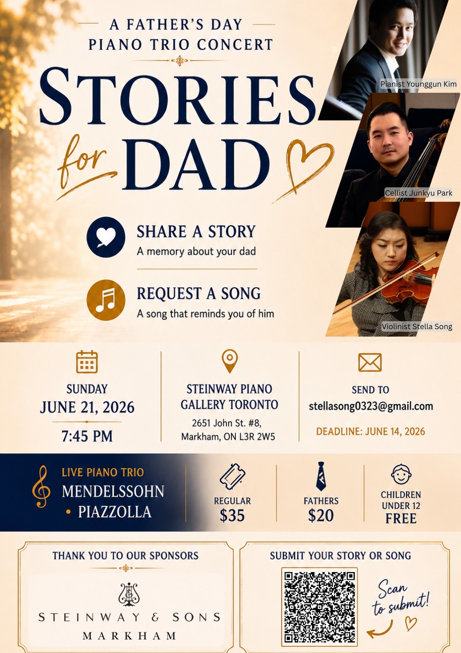 Stories for Dad Father's Day Piano Trio Concert poster